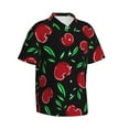 thumbnail image 2 of Balery Cherry Print Men's Hawaiian Shirts Short Sleeve Beach Shirt Relaxed Fit Vacation Button Down Shirts-X-Large, 2 of 9
