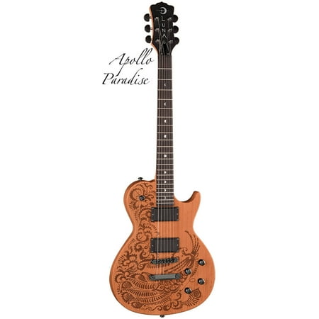 Luna Guitars APL PAR Apollo Profile Etched Henna Design Mahogany