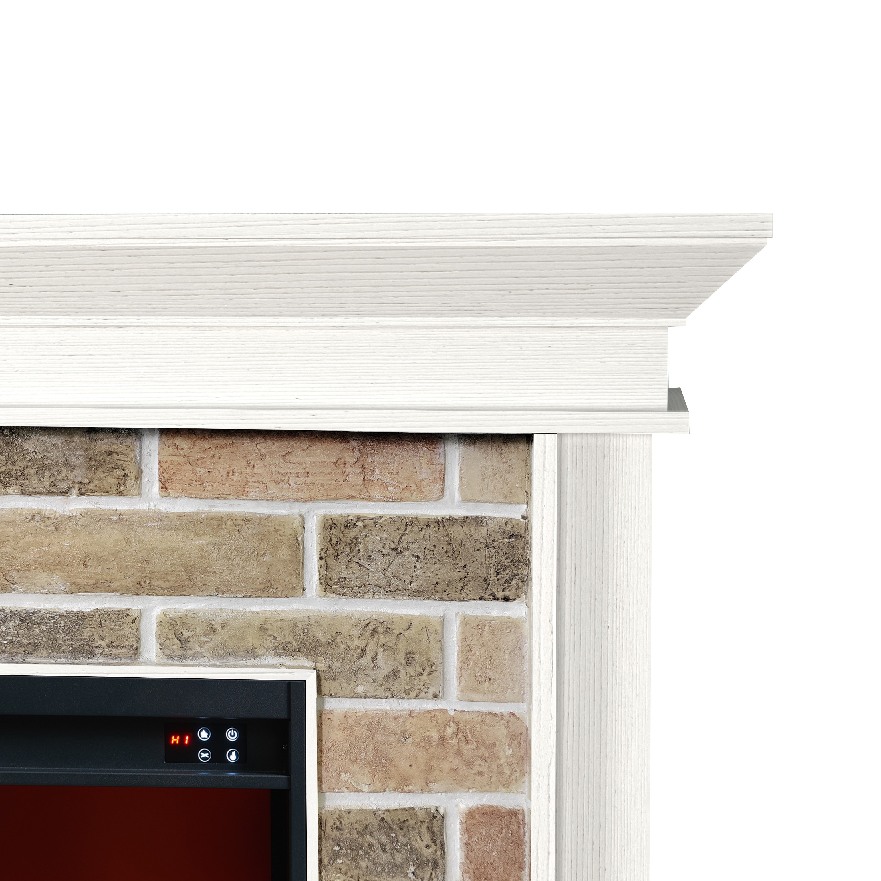 FESTIVO 60" Freestanding Electric Fireplace with Faux Brick Mantle - White