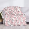 thumbnail image 3 of Honeii Cute Rabbit print throw blanket, crafted from cozy cotton flannel, offers versatile home decor as a bedding suitable for all seasons.-40"x30", 3 of 6