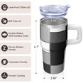 thumbnail image 3 of Double Wall 20oz Geometric Tumbler with Handle, Stainless Steel Insulated Travel Coffee Mug Leak Proof Lid Straw, 3 of 5