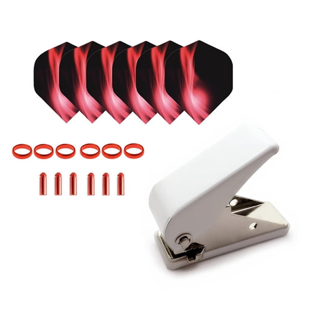 Perforadora De Dardos Kits de orificios de ala de dardo de metal Accesorios de retenedor de punzón de plumas de dardo (rojo)