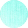 thumbnail image 1 of Ahgly Company Indoor Round Solid Turquoise Blue Modern Area Rugs, 7' Round, 1 of 4