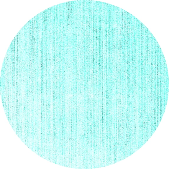 Ahgly Company Indoor Round Solid Turquoise Blue Modern Area Rugs, 7' Round