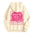 thumbnail image 4 of felwors Oversized Puff Graphic Hoodies for Teens & Young Adults - Trendy Cute Preppy Y2K Long Sleeve Sweatshirts with Pockets(Beige, S), 4 of 7