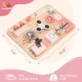 thumbnail image 4 of Potatomato Montessori Wooden Busy Board – Sensory Toys for Toddlers-Educational Activity Board for Fine Motor Skills-Birthday Gift for Baby Girls & Boys Pink, 4 of 6