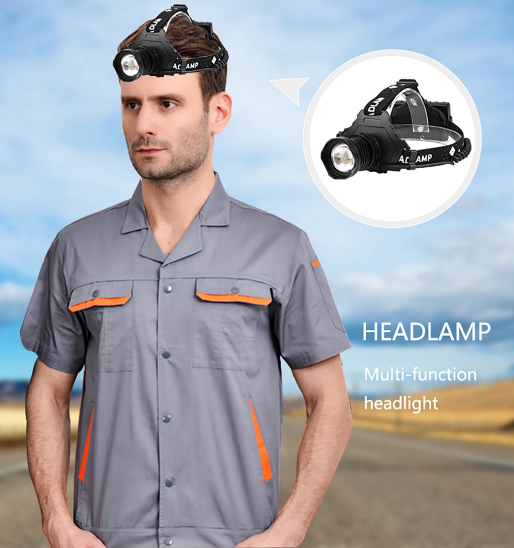 XHP70 LED Headlamp 5 Modes Headlight Flashlight Head Torch With Charging Display 