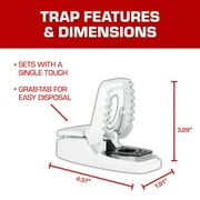 Tomcat Press N Set Mouse Trap, Plastic, Spring-Loaded Mouse Killer with Grab-Tab, 2 Traps