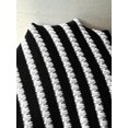 thumbnail image 7 of Black White Striped Knit Midi Dress, Spaghetti Strap V-Neck Bodycon Summer, 7 of 7