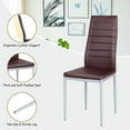thumbnail image 5 of YYAo Dining Chair,Bar Chairs,Dining Chairs,4 pcs PVC Leather Dining Side Chairs Elegant Design -Coffee, 5 of 7