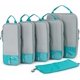 thumbnail image 1 of Juego de 6 cubos de compresión para viajes, bolsas ligeras organizadoras de equipaje, bolsas duraderas para ahorrar espacio, artículos esenciales de viaje, 1 of 6