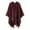 Red, variant on Women Cape Tassels Plaid Printing Classical Wool Thickened Warm Loose Windproof Coldproof Warm Winter Cardigan Shawl Wraps Coffee