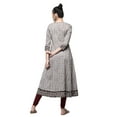 thumbnail image 2 of Yash Gallery Women's Cotton Checks Print Anarkali Kurta (Brown), 2 of 5