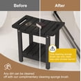 thumbnail image 4 of Banco de ducha Oridom HIPS con estante de almacenamiento impermeable negro, 4 of 7