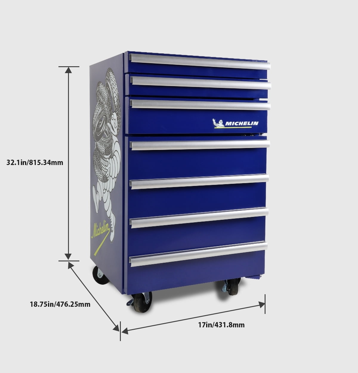 Michelin Tool Chest Compact Fridge, 1.8 Cu ft. (50L), Blue, with