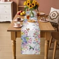 thumbnail image 2 of Watercolor Flowers Table Runner - 72 Inch Long Spring Hummingbird Butterflly Floral Cotton and Linen Blended Dress Scarves Farmhouse Table Runner for Kitchen Dining, Coffee Table, 13" x 72", 2 of 8