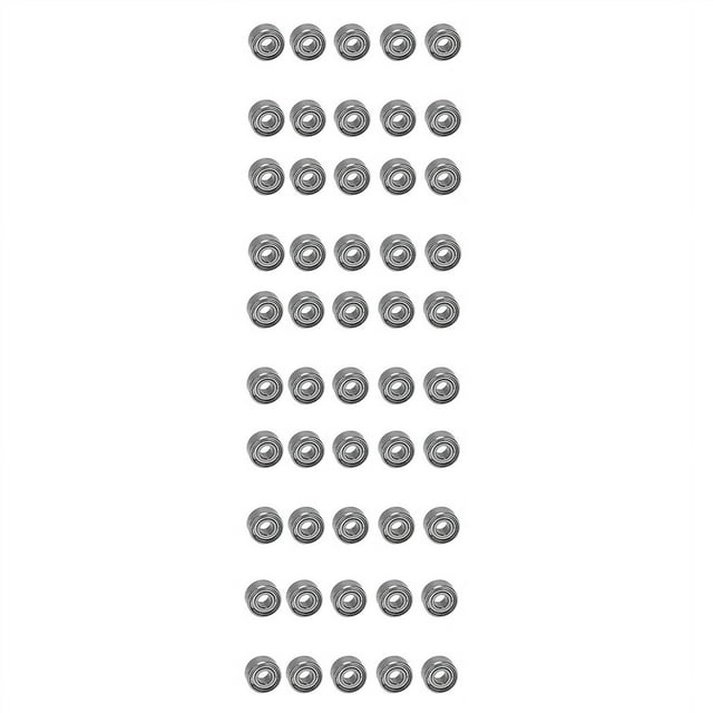 50Pcs Miniature Scellé Métal Blindé Métrique Roulement à Billes Radial Modèle: MR52-ZZ 2X 2.5mm