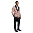 thumbnail image 2 of Tazzio Skinny Fit Satin Shawl Collar Double Breasted 2 Piece Tuxedo Suit Set, 2 of 4