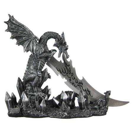 Wicked Fire Dragon Fantasy Knife and Holder Dagger