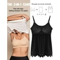 thumbnail image 3 of MANIFIQUE Plus Size Swing Lace Flowy Spaghetti Strap Tank Top with Built in Bra for Women (S-4XL), 3 of 7