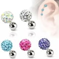 thumbnail image 2 of HOOUN Stud Earrings Earrings Crystal Ear Ring Stainless Steel Jewelry Women Jewelry-Mixcolor-3mm, 2 of 9