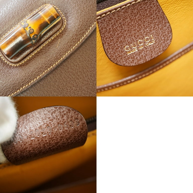 Bamboo zip top handle leather handbag Gucci Blue in Leather