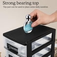thumbnail image 6 of 5 Tier Plastic Storage Drawers, Desktop Organizer with Clear Drawers, Compact Desk Storage Cabinet for Office Supplies, Arts Crafts, Makeup and Dorm Room Organization, Black, 6 of 8
