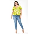 thumbnail image 4 of Blusa con Jareta Roman Fashion Tallas Extras 1761 Verde Lima 42, 4 of 6