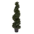 thumbnail image 2 of 4-Foot-Tall Artificial Cypress Spiral Topiary Tree- Potted Indoor or Outdoor UV Protection, 2 of 9