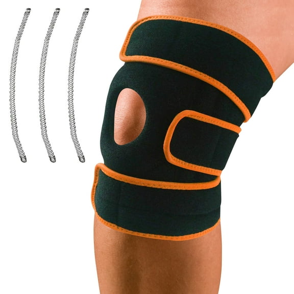 Knee Brace Open Patella Stabilizer Neoprene Knee Support for Men Women Running Basketball Meniscus Tear Arthritis Joint Pain Relief ACL (Orange)