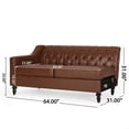 thumbnail image 3 of Noble House Derudder Indoor Contemporary Sectional Sofas, Cognac Brown, 3 of 16