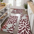 thumbnail image 2 of Red Floral and Petal Pattern Kitchen Rugs Sets Of 3,Kitchen Runner Rugs Non Skid Washable,Decorative Kitchen Floor Mats for Kitchen,Sink,Laundry,17"x30"+ 17"x47" + 17"x59", 2 of 6