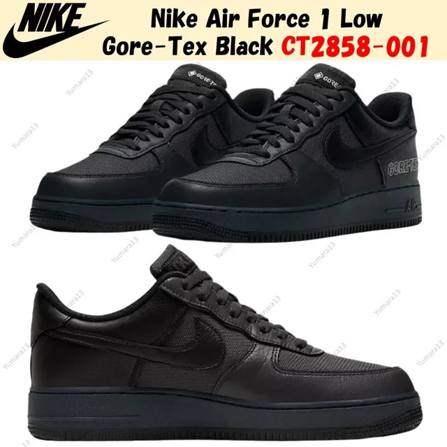 Ni&ke Air Force 1 Low Gore-Tex Black CT2858-001 Men's Size
