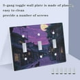 thumbnail image 3 of Yayeee Toggle Light Switch Wall Plate 2-Gang 4.56"x4.48" Decorative Outlet Cover, Purple Street, 3 of 7