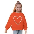 thumbnail image 2 of Spazoro Toddler Girls Pullover Sweatshirts, Crew Neck Fall and Winter Love Cute Print Tops For Kids Girls Boys Orange Size 7 T, 2 of 4