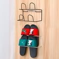 thumbnail image 2 of OATIPHO Hanging Shoe Storage Organiser Shoes Rack Iron 1Set Wall Mounted Organizer Black, 2 of 6