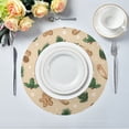 thumbnail image 5 of IAUYY Set of 6 Round Placemats for Dining Tables Heat-Resistant and Wear-Resistant DIY Printing Design Table Placemats，Applicable for Christmas Bright Beige Color, 5 of 7