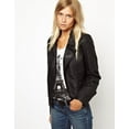 thumbnail image 2 of Noora women's black notched collar leather jacket Motorcycle Leather Jacket ST0234, 2 of 2