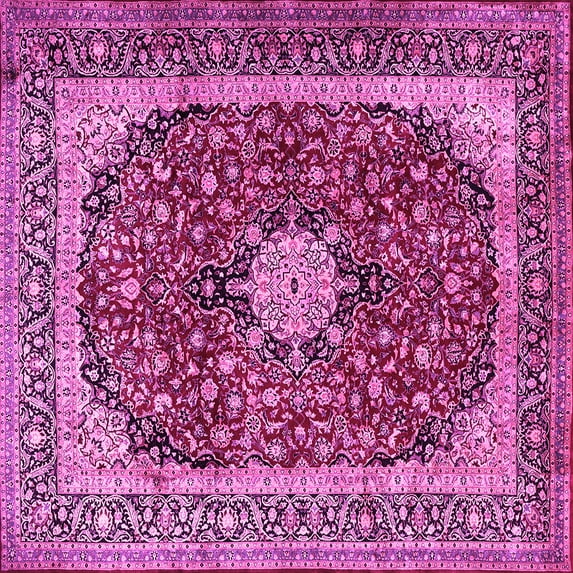 Ahgly Company Indoor Square Persian Pink Traditional Area Rugs, 5' Square