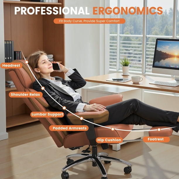 Coolhut Ergonomic Office Chair, Big Tall Executive Recliner with