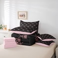 thumbnail image 6 of Feelyou Princess Crown Twin Bedding Sets 7-Piece, Cartoon Black Pink Bedding Comforter Set, 6 of 8