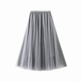 thumbnail image 2 of Long Tulle Skirts for Women Elastic High Waist A Line Midi Skirt Flowy Ruffled Tiered Skirt Tutu Skirts, 2 of 3