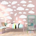 thumbnail image 4 of Big Clouds Wall Decals Removable DIY Large Vinyl Sticker Self Adhesive Wallpaper for Living Room Nursery Children Baby Kids Boys Girls Bedroom Decor Home Art Mural Dec, 4 of 4