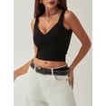 thumbnail image 6 of Yunliwuli Women Solid Color Camisoles V-Neck Sleeveless Backless Tank Tops Summer Casual Vests Tops, 6 of 10