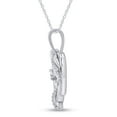 thumbnail image 2 of AFFY White Cubic Zirconia Mom Heart Pendant Necklace 14k White Gold over Silver, 2 of 5