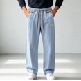 thumbnail image 5 of MYAOYI Mens Comfort Fit Jeans Drawstring Loose Denim Trousers, 5 of 7