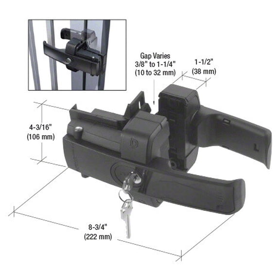 Lokk-Latch Black Magnetic Gate Lock, Dual Rekeyable Lock, Heavy-Duty Outdoor Use