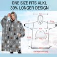 thumbnail image 4 of Oversized Wearable Blanket Hoodie,Gray Christmas Tree Pattern Sherpa Blanket Hoodie with Super Pockets,Super Warm Fuzzy Pullover for Women & Men, 4 of 6