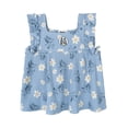 thumbnail image 2 of Bluey Floral Square Neck Ribbed Tank Top and Capri Pants Outfit Set Toddler to Big Kid, 2 of 5