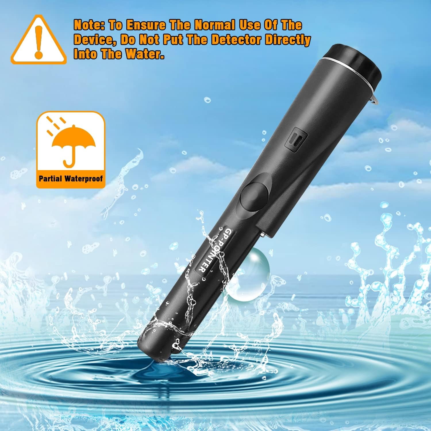 SYITOOCK Metal Detector Pinpointer, Professional Handheld Pin Pointer Wand, 360°Search Treasure Pinpointing Finder Probe with Belt Holster, Black
